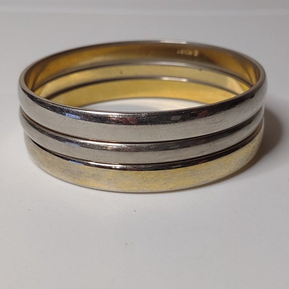 Set Of 3 Very Well Worn Vintage Monet Bangles - Picture 10 of 13